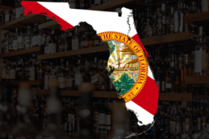An image of the state of Florida with the state seal.