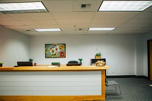 Inviting reception area at the Bayview Recovery Center
