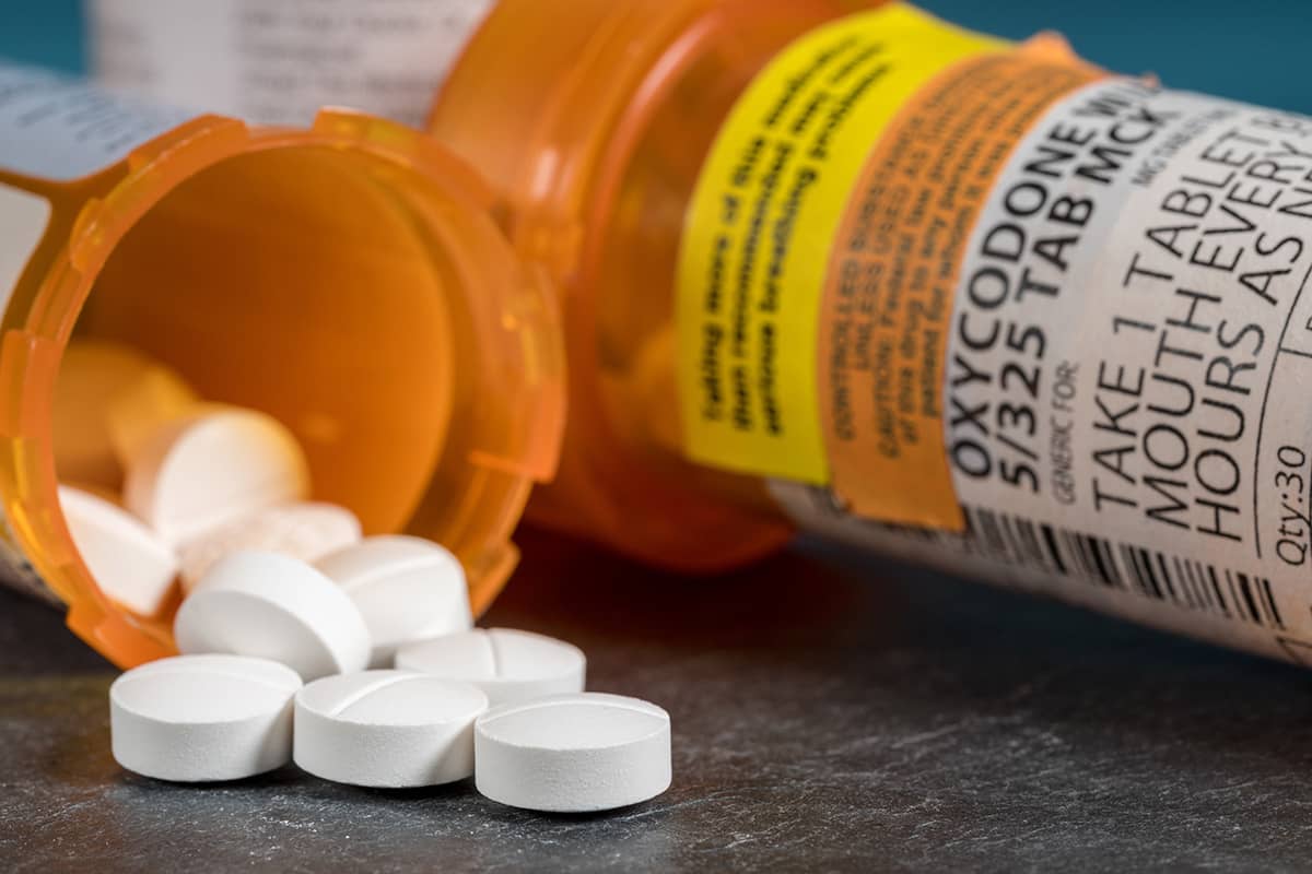 a pile of pills with an update on the opioid epidemic 2020