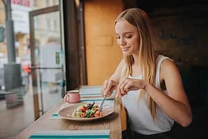 A young woman in nutritional therapy