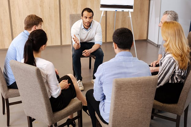 group therapy session at addiction treatment centers in salem oregon