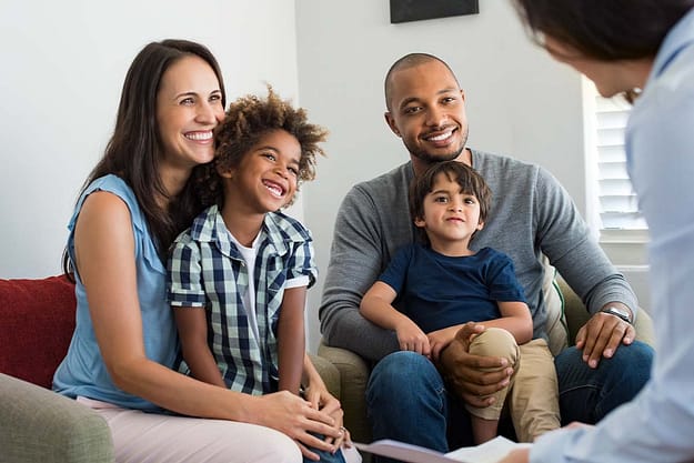 A family in family counseling for recovery