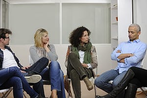 group therapy at an inpatient alcohol rehab center