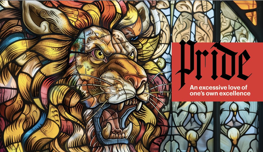 A lion representing the deadly sin of pride