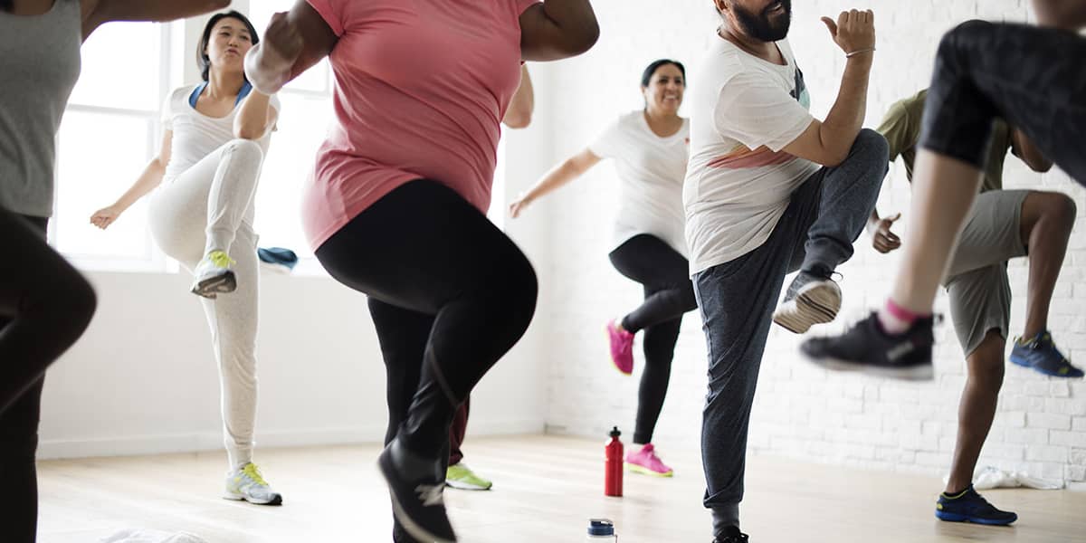 a workout class at a Fitness Drug Rehab