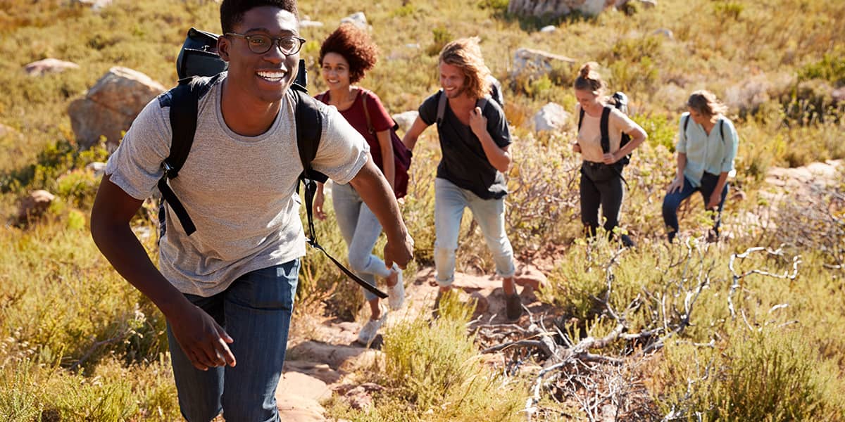 group hiking during Recreation Therapy Program