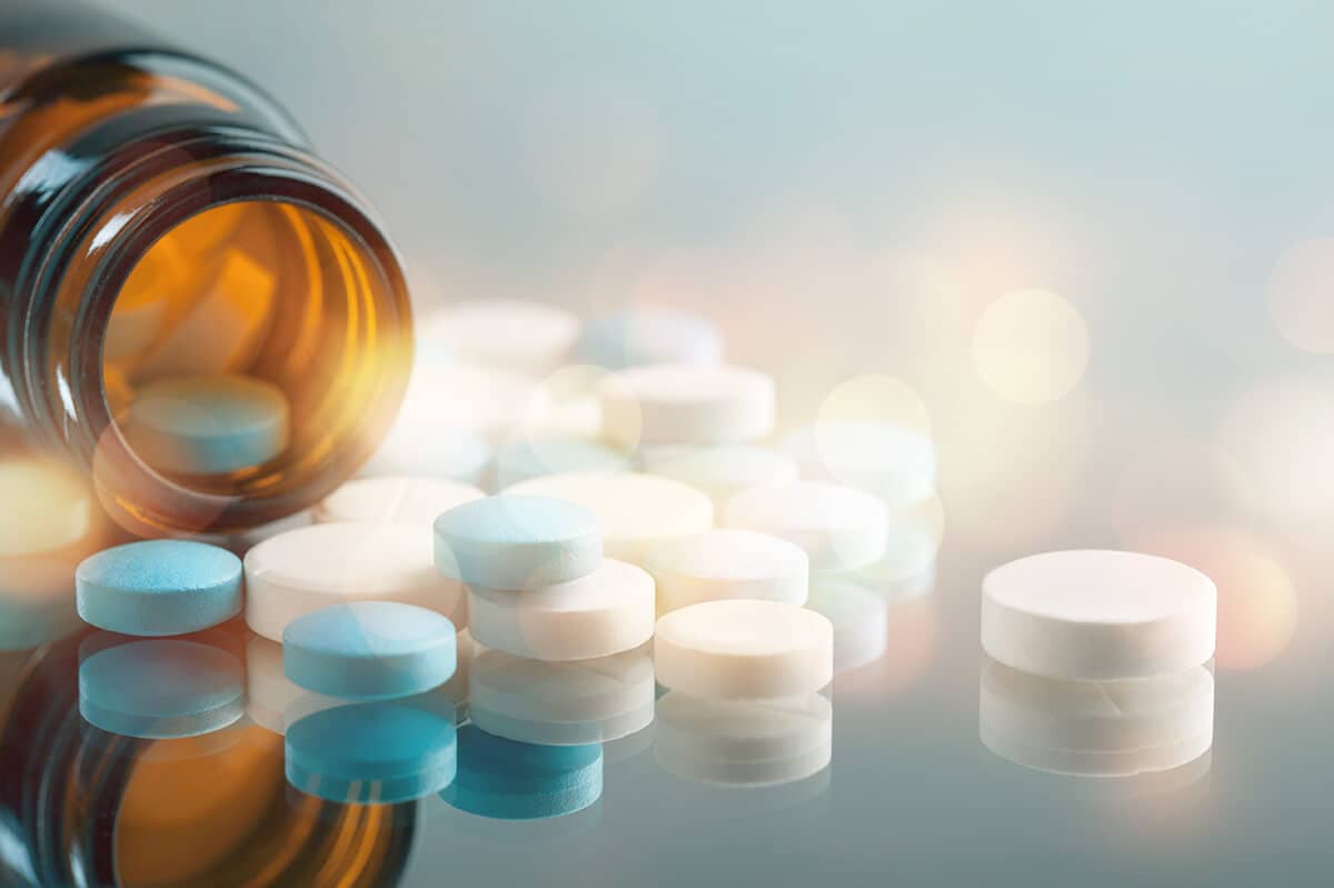 pills showing an opium drug addiction