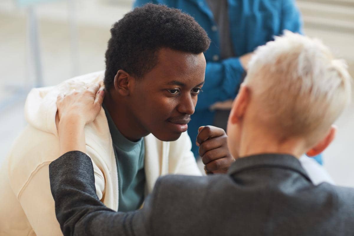 a young man in a drug rehab program for young adults