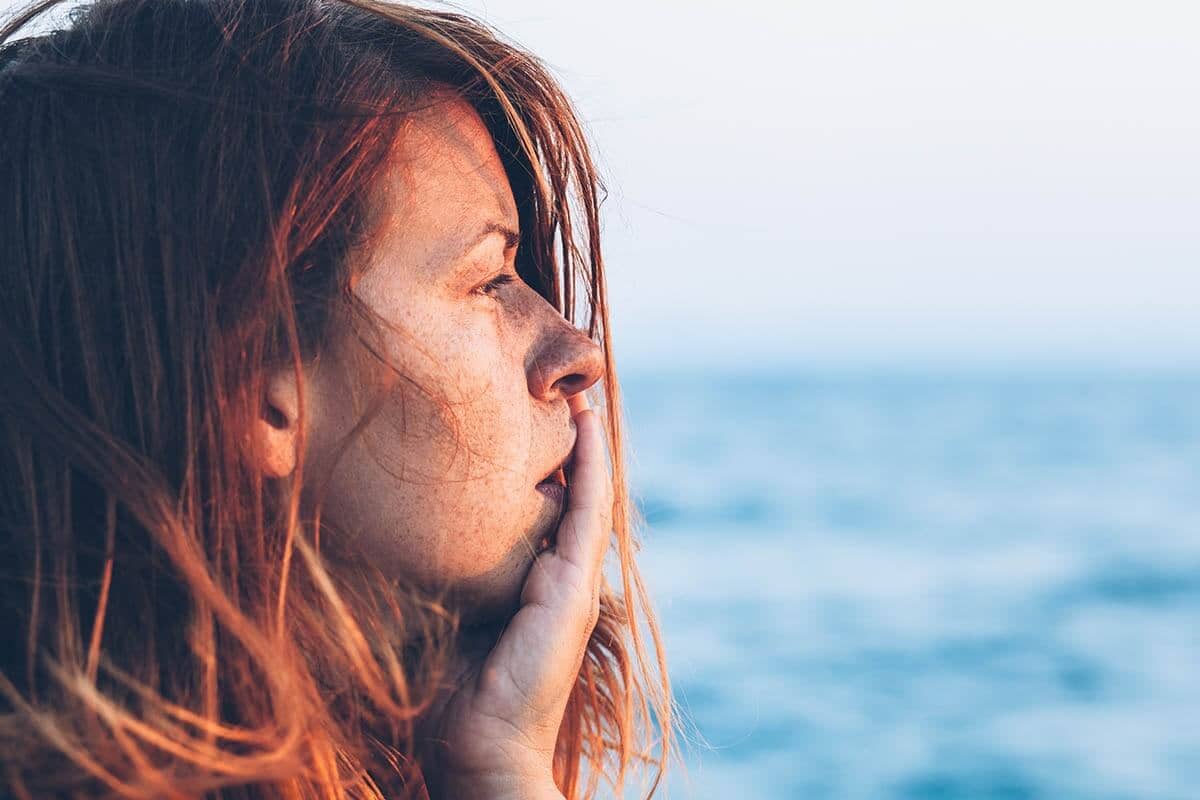 Woman struggling with different types of mental illness