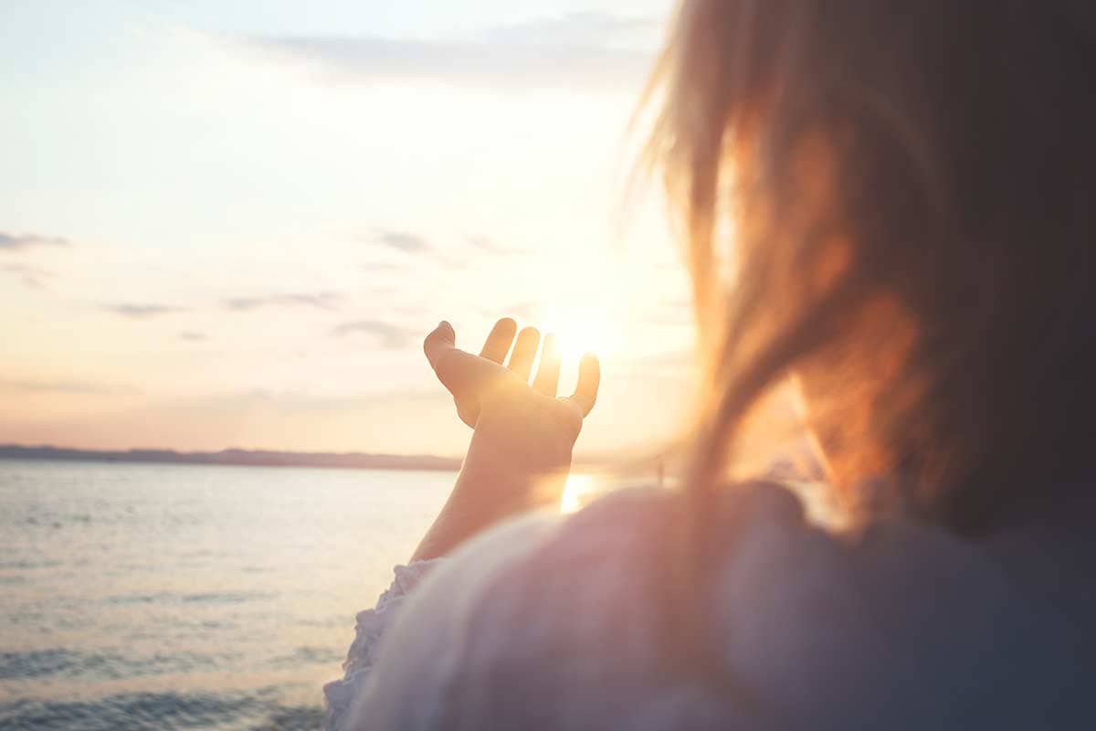 woman enjoys her sober living