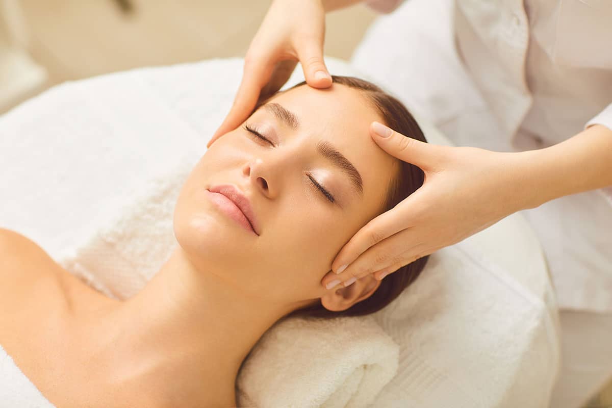 woman gets a massage for stress