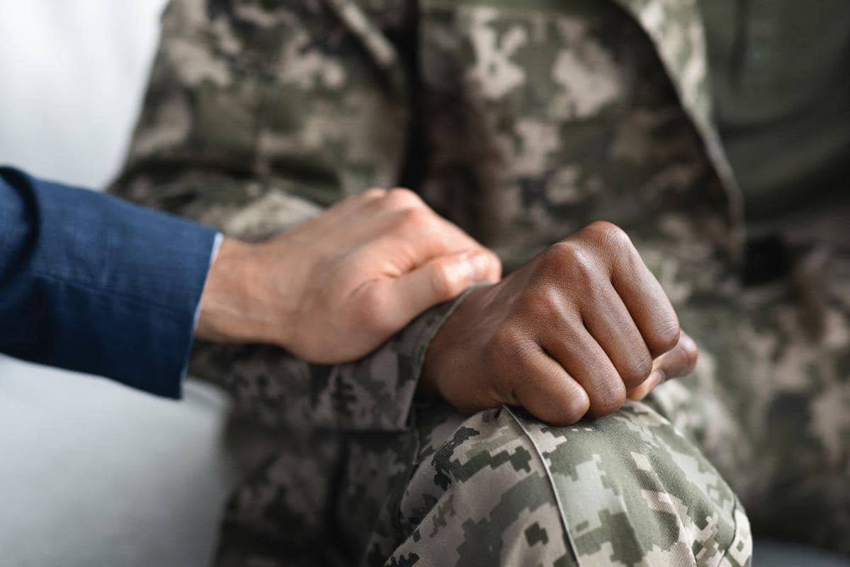 Image symbolizing how to help someone with PTSD from war