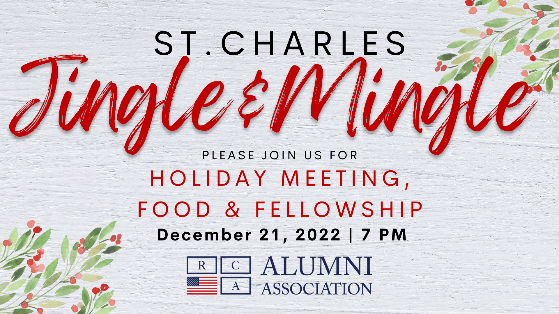 <strong>St. Charles Alumni Jingle & Mingle Holiday Party</strong>