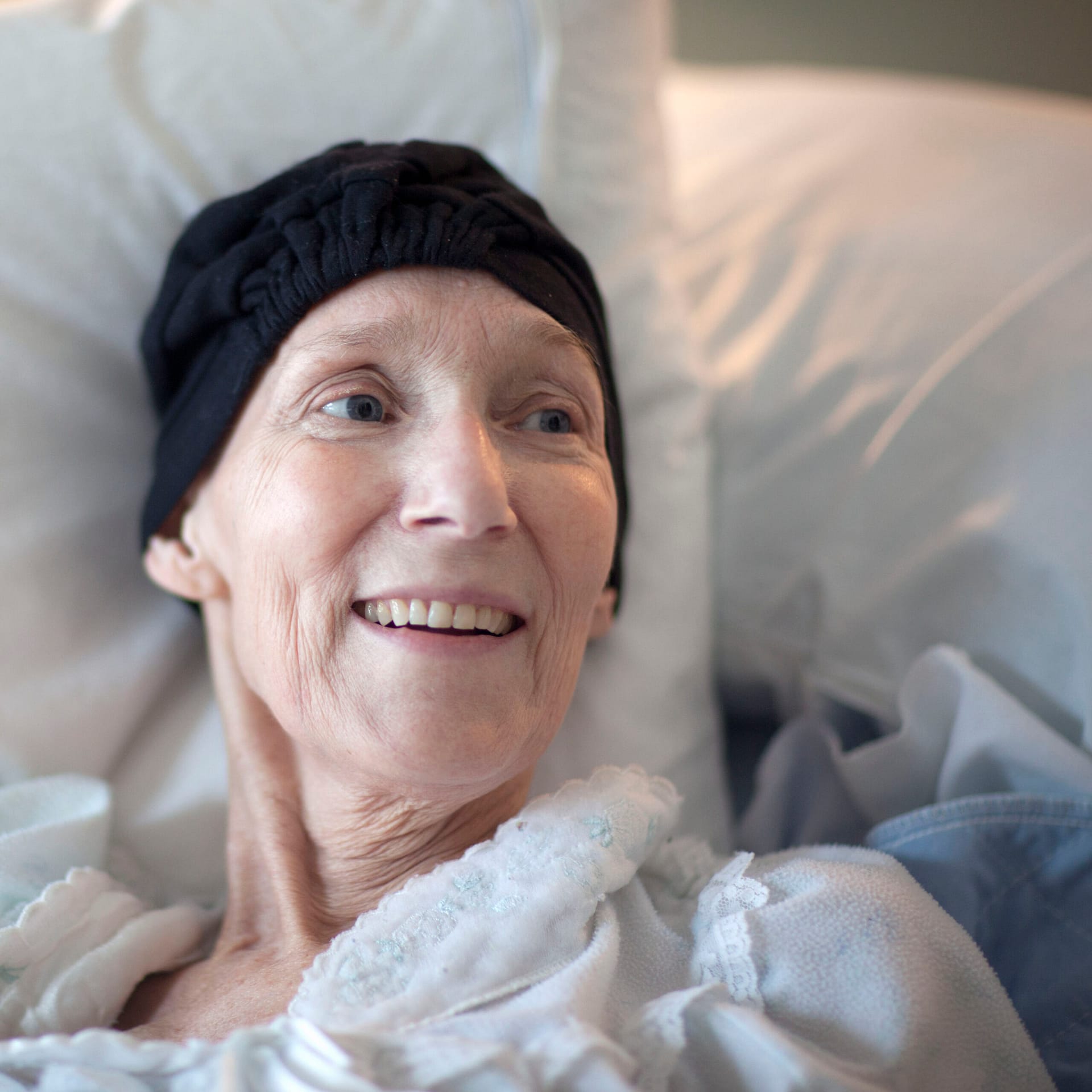 Sixty-three year old woman with brain cancer in hospice care.