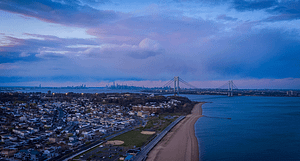 overhead view of raritan bay