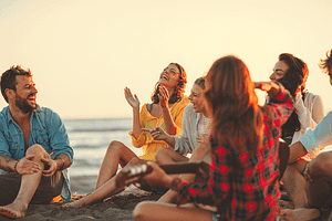 friends enjoy a sober summer break together