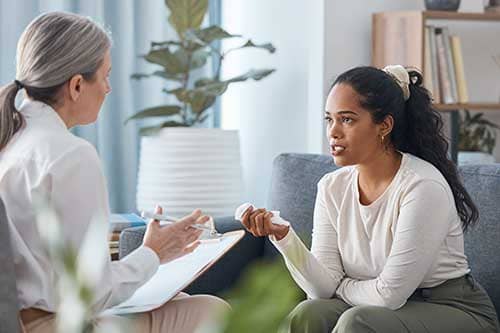 A person in an inpatient rehab center