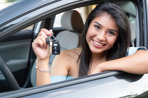 teen gets ready to drive