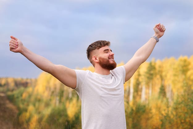 A man enjoying natural highs