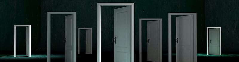 several open doors
