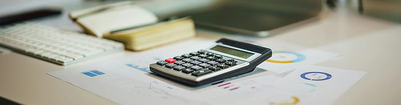 calculator on a desk
