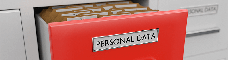 An open file cabinet labeled "personal data" for an essay about the new privacy rules around healthcare marketing from meta