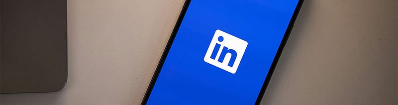 Phone with LinkedIn logo