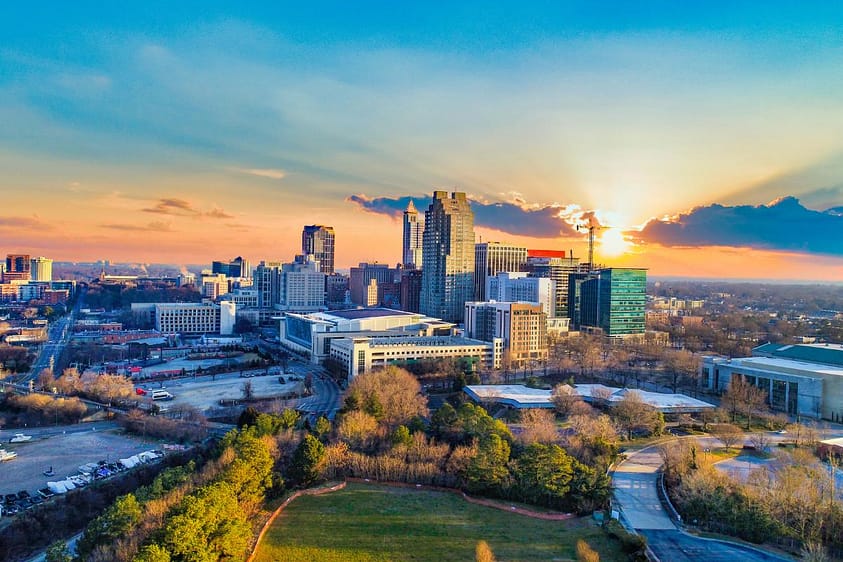 the skyline of raleigh nc