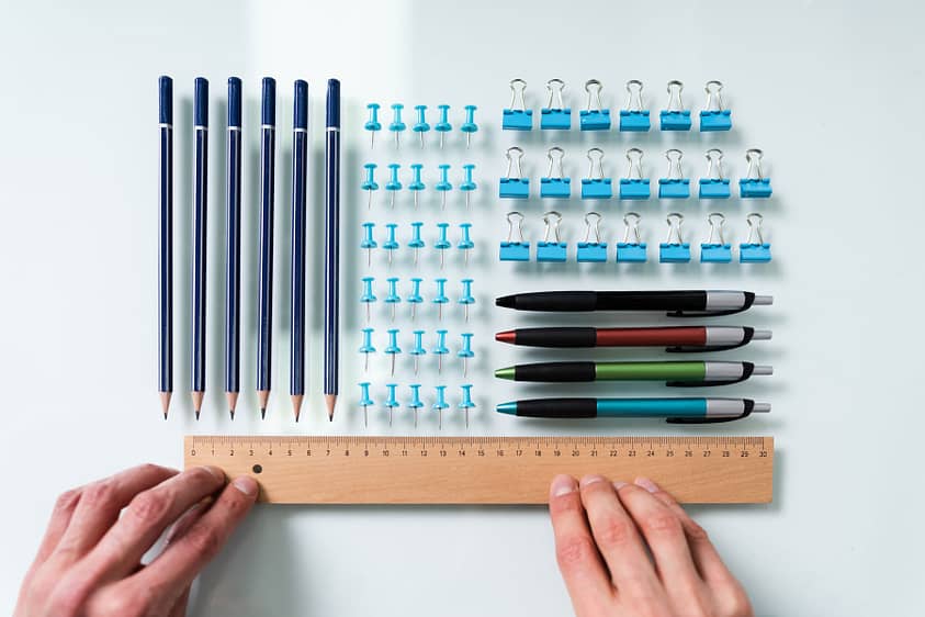 a person uses a ruler to straighten groups of things, which can be a sign of one of the types of ocd