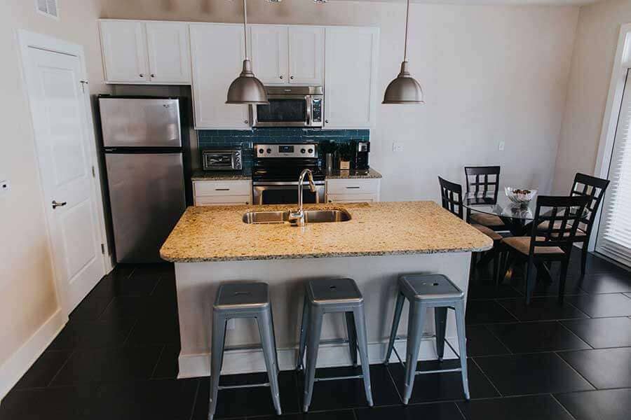 Kitchen in a drug rehab home