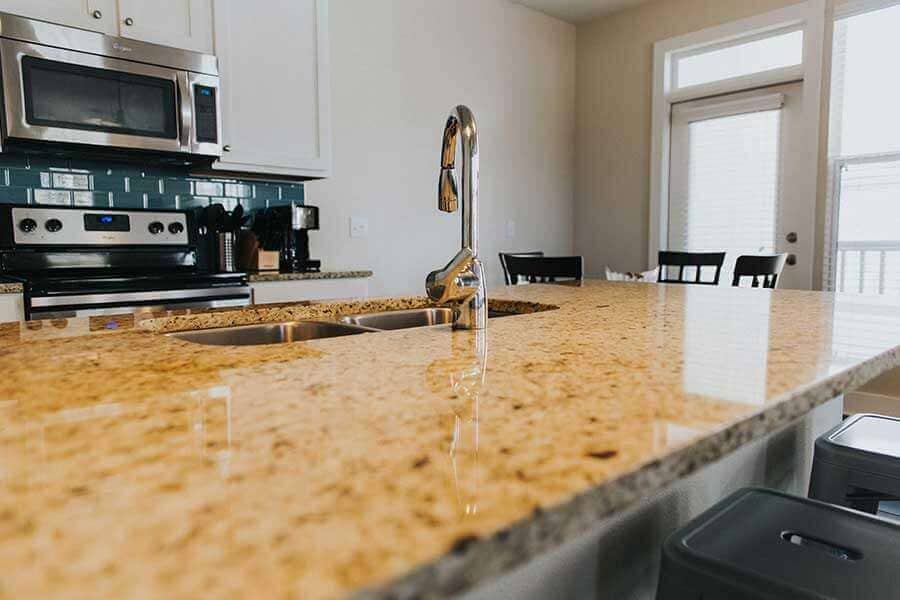 Kitchen countertop at Beaches Recovery Treatment Facility in the kitchen of a residential program apartment