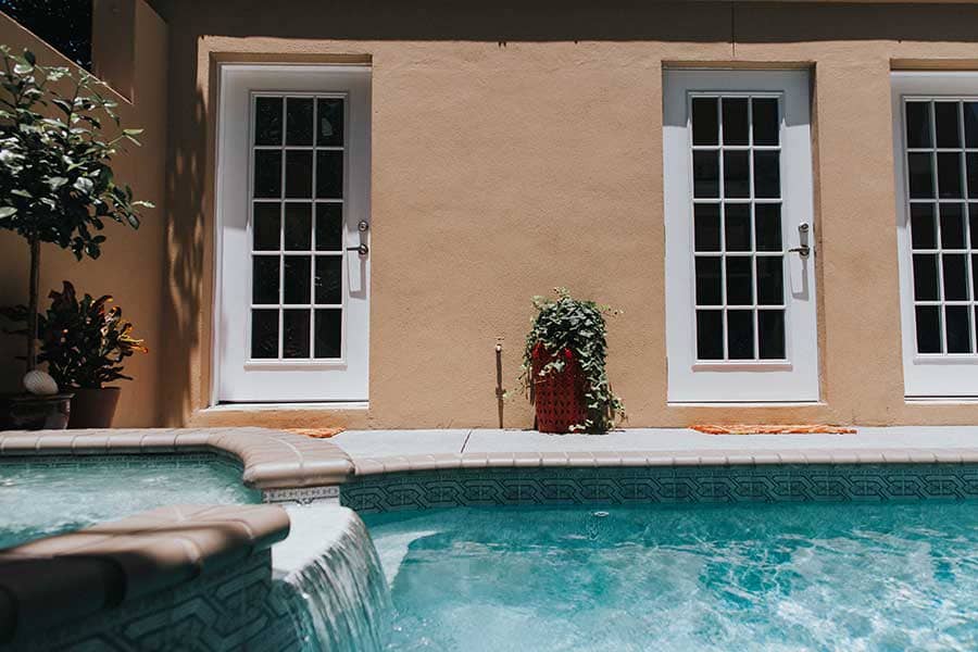 Swimming pool at a rehab treatment home