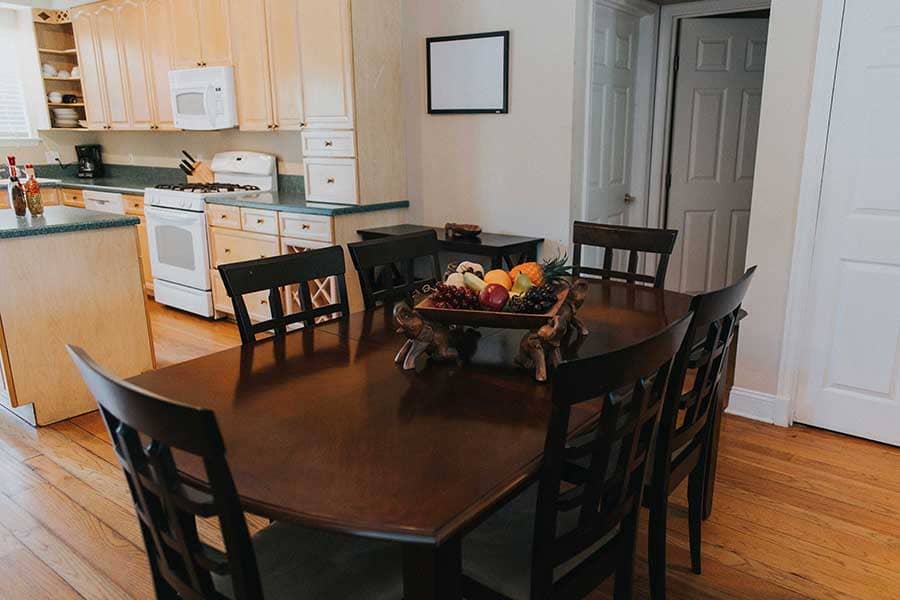 Dining Area and Kitchen in a drug rehab home