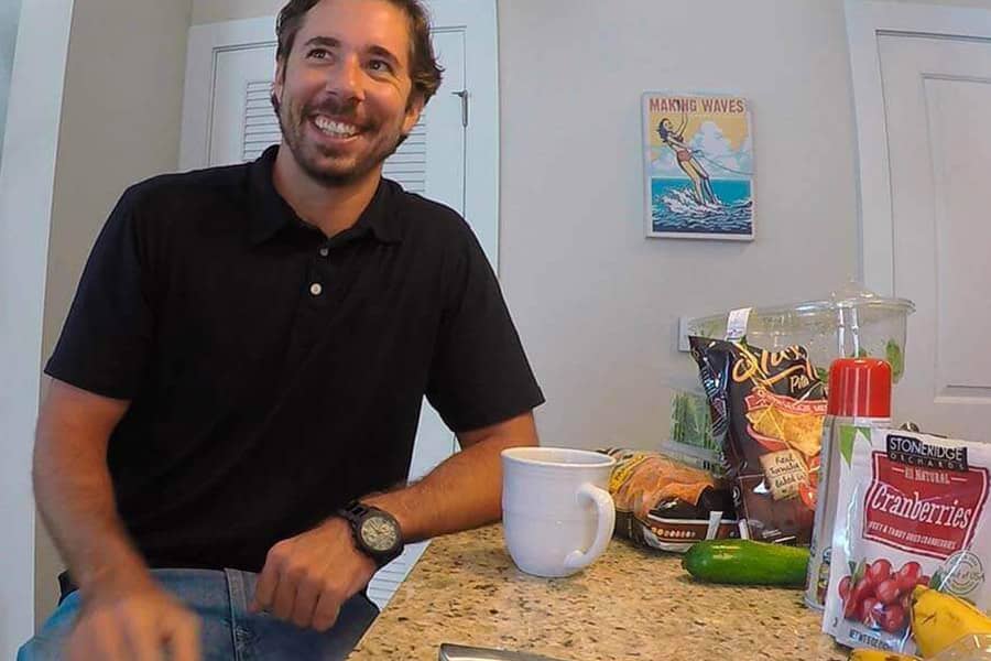 Patient smiling in the kitchen of an addiction treatment house