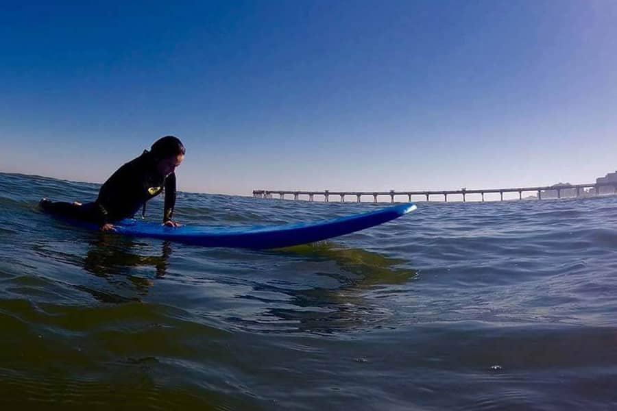 Surfer in the ocean at Jacksonville Beach