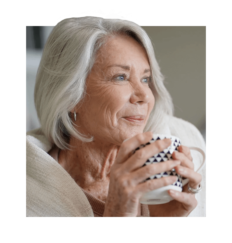 Senior speaking to caretaker