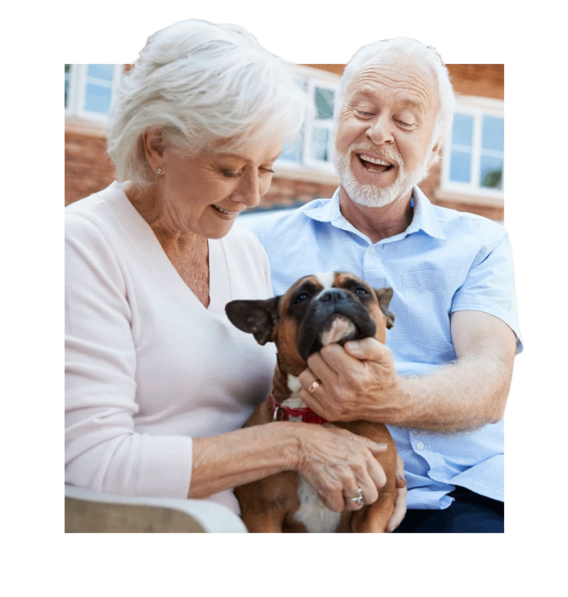 Seniors with dog